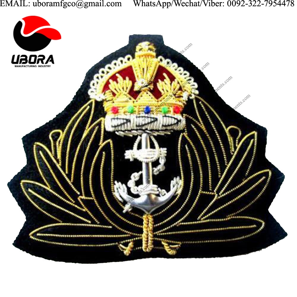 Blazer patch UK ROYAL NAVY CHAPLAIN OFFICER CAP HAT BADGE QUEEN CROWN naval officer uniform bullion 